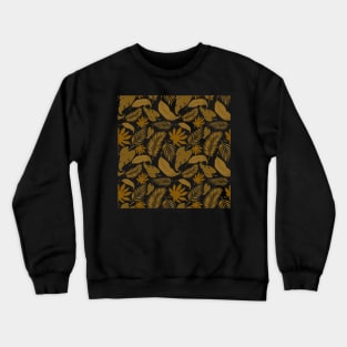 Brown leaf pattern Crewneck Sweatshirt